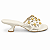 Tamanco Feminino Lia Off - White com Salto 5 cm e Detalhes Dourados | Glow Store - Imagem 1