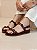 Sandália Feminina Jasmin - Marsala com Aplicações Douradas - Imagem 3