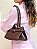 Bolsa Feminina Priscila - Café Estruturada com Chaveiro - Imagem 4