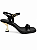 Sandália Feminina Salermo - Preta com Salto Dourado 5 cm - Imagem 1