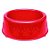 Comedouro Plastico Patinhas Pequeno Vermelho 110 ml - Imagem 1