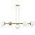 Pendente Jabuticaba Dourado 5 Globos de Vidro Mesa de Jantar - Imagem 1