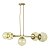 Pendente Jabuticaba Dourado 5 Globos de Vidro Mesa de Jantar - Imagem 10