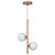 Pendente Jabuticaba 2 Globo De Vidro Rose Gold - Imagem 1