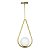 Lustre Pendente Jabuticaba Gota Globo de Vidro - Dourado - Imagem 1