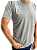 Camiseta Cinza Mescla Malha Manga Curta Gola Redonda - Imagem 4
