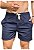 Short Liso Linho Misto Azul Castelhanos - Imagem 2
