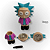 Dichavador De Metal e Acrílico 4 Partes Boneco Rick - Imagem 2