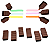 Marca Texto Barra De Chocolate Kit C/ 6 Cores Secagem Rápida - Imagem 4