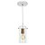 Lustre Pendente Cilíndrico Cubo de vidro Branco Com Cobre - Imagem 1