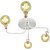 Lustre Plafon Hashtag Branco Com Cobre De 4 Braços - Imagem 3
