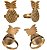 Anel Guardanapo Metal Dourado Kit 4pç Abacaxi - Imagem 3