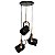 Luminária de teto Pendente Quila 3 Lâmpadas com Spots direcionáveis industrial - Imagem 2