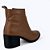 Bota  Caramelo Couro Salto Bloco Cano Médio - Imagem 3