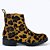 Bota Coturno Animal Print Pelo Cano Médio Sola Tratorada - Imagem 1