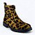 Bota Coturno Animal Print Pelo Cano Médio Sola Tratorada - Imagem 5