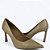Scarpin Bege Couro Croco Salto Alto - Imagem 2