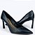 Scarpin Preto Couro Croco Salto Alto - Imagem 3