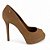 Peep Toe Ferrugem Nobuck Salto Alto Meia Pata - Imagem 1