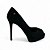 Peep Toe Preto Nobuck Salto Alto Meia Pata - Imagem 1