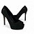 Peep Toe Preto Nobuck Salto Alto Meia Pata - Imagem 2