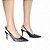 Slingback Preto Verniz Salto Fino em Tela - Imagem 2