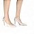 Slingback Off White Verniz Salto Fino em Tela - Imagem 3