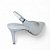 Slingback Off White Verniz Salto Fino em Tela - Imagem 4