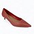 Scarpin Vermelho Couro Vegetal Salto Baixo - Imagem 4