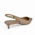 Scarpin Slingback bege Verniz Salto Baixo - Imagem 2