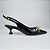 Scarpin Slingback Preto Verniz Salto Baixo com Enfeite - Imagem 1