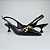 Scarpin Slingback Preto Verniz Salto Baixo com Enfeite - Imagem 4