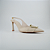 Scarpin Slingback Off White Couro Metal - Imagem 2