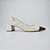 Scarpin Slingback Off White Verniz Salto Bloco Recorte Bico - Imagem 1