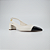 Scarpin Slingback Off White Verniz Salto Bloco Recorte Bico - Imagem 2