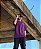 Camiseta Oversized Estampa A New World - Roxo - Imagem 3