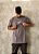 Camiseta Oversized Estampa LOGO 2 - Cinza - Imagem 1