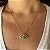 Conjunto Dourado Olho Grego com Pedra Natural - Imagem 3
