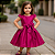 Vestido Infantil Liso  Rosa Fúcsia Festas e Formaturas e Batizados Crepe Acetinado - Imagem 1