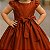 Vestido Infantil Crepe Liso Terra Cota Festas Girls - Imagem 3
