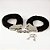 Algemas de Metal Cromada com Pelúcia Preta - Imagem 1