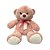 Urso de Pelúcia com Laço e Olhos Detalhados Rosa, toque macio, presente maternidade, ursinho de pelúcia - Imagem 1