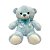 Urso de Pelúcia com Laço e Olhos Detalhados azul, toque macio, presente maternidade, ursinho de pelúcia - Imagem 1