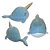 Baleia Unicórnio de Pelúcia Star Azul 25cm, pelúcia fofa - Imagem 5
