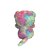 Gato Tie-Dye Colorido de Pelúcia com Olhos Grandes e Brilhantes 22cm, pelúcia fofa - Imagem 4