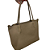 Bolsa Feminina Marrom Creme Sacola Grande Tiracolo Ombro + Nécessaire - Imagem 3