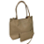 Bolsa Feminina Marrom Creme Sacola Grande Tiracolo Ombro + Nécessaire - Imagem 1