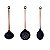 Kit 3 Utensílios de Cozinha Rosê Escumadeira Concha Colher - Imagem 2