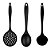 Kit Cozinha 3 Utensílios de Silicone Concha Colher Preto - Imagem 4