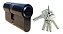 Cilindro Miolo Tambor Fechadura Pado Euro Preto Caveira 60mm - Imagem 1
